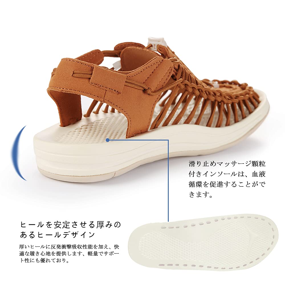 Sport Sandalen Leichte Outdoor Strand Büro Amphibien Durable Sneakers Schuhe [AmeStar] Männer Anti-Rutsch Frauen (Kamel, 27,5)