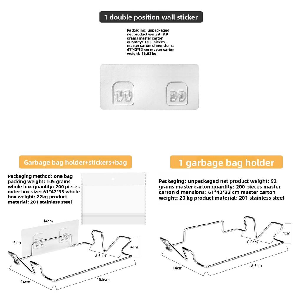 Modern Stainless Steel Kitchen Trash Bag Holder With Magneticfree Wall Mount For Home Use