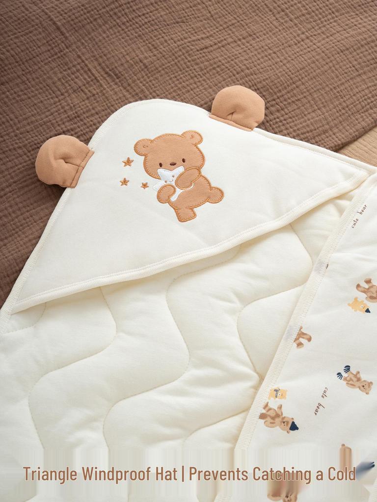 Pure Cotton Thickened Newborn Swaddle Blanket for Autumn/Winter - A-Class Mother-Baby Grade