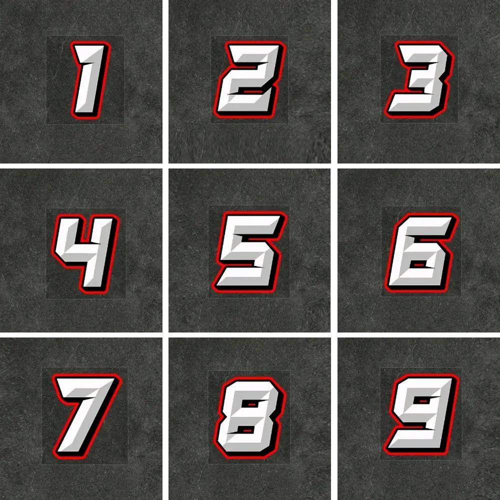 1pc Motorcycle 0-9 Number Styling Decorative Sticker Motorcycle Body Racing Badge Decal Universal Motorbike Decor Accessories