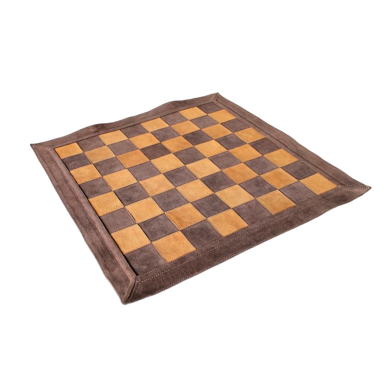 

19 x 19 Genuine Leather Chess - Brown Colour | Roll-up Chess | Tournament Chess