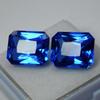 Blue Sapphire CERTIFIED Pair Pendant Loose Gemstone Emerald Cut 21.6 Ct Natural