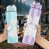 1PC Simple Animal Paw Print Art 750ml Color Plastic Sports Water Bottle Leakproof Flip Straw Lid Suitable for Sports Office Home Use