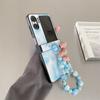 Bracelet beads are suitable for findn2flip folding screen mobile phone case, Japanese and Korean smudged leather hinge anti-drop protective cover.