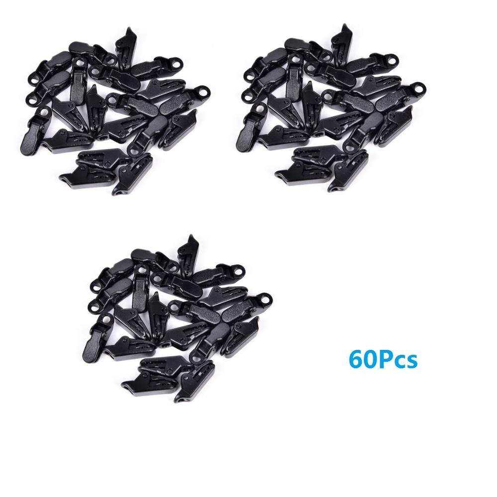 

New 60PCS Black Reusable Heavy Alligator Camping Tent Awning Tarp Clips Fixed Clamp