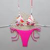 Colorful Graffiti Print Color Block Two-Piece Bikini - Sexy European & American Beachwear