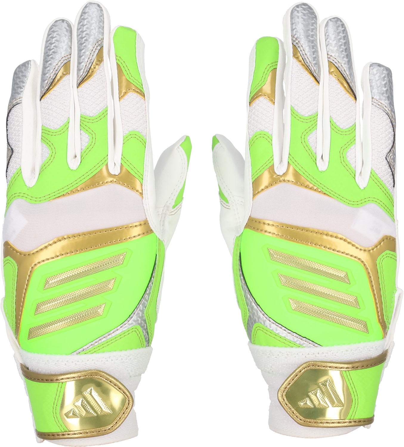adidas Baseball Batting Lime x Gold JM LBG904 Gloves, 51, Junior, (4282),