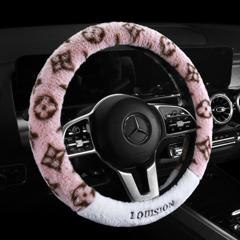 Plush Winter Car Steering Wheel Cover, Trendy and Cute for Women, Car Handle Cover for Girls, Winter Car Accessories