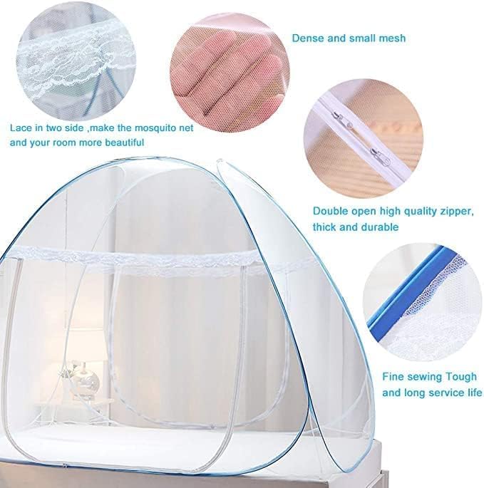 Mosquito Net for Double Bed | King Size Foldable Machardani | 6.5 X 6.5 Feet Polyester 30GSM Strong Net