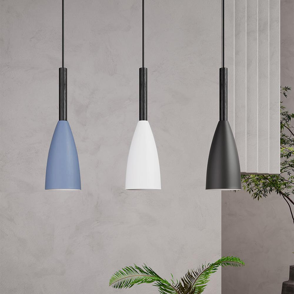3‑Light Iron Pendant Light 7x50x100cm Modern Ceiling Hanging Lamp White Grey Black for Home Dining Room