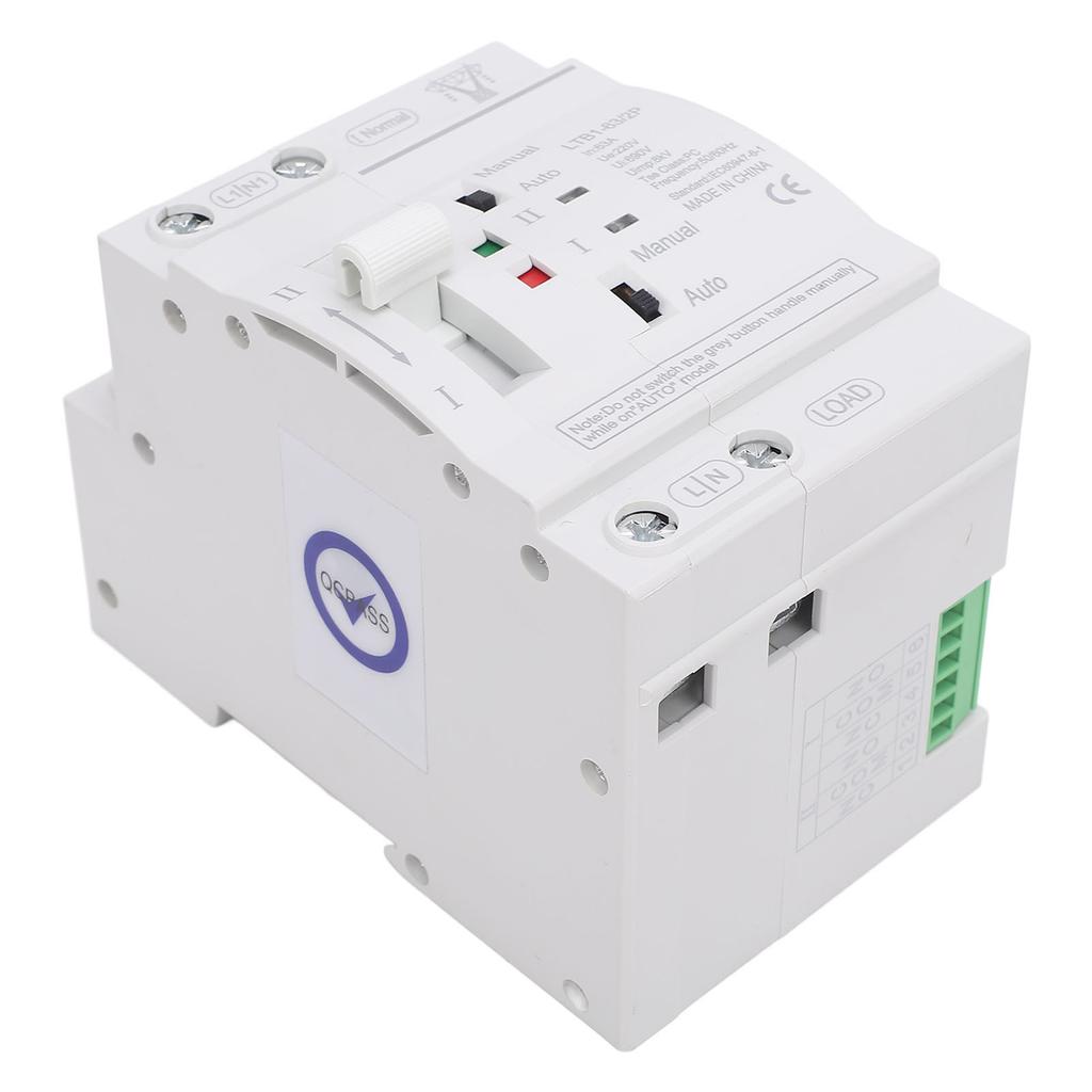 DIN Rail ATS Power Transfer   63A 2P Dual Power Automatic Transfer   Generator Commutator 50HZCelsius60HZ for Power Boxes