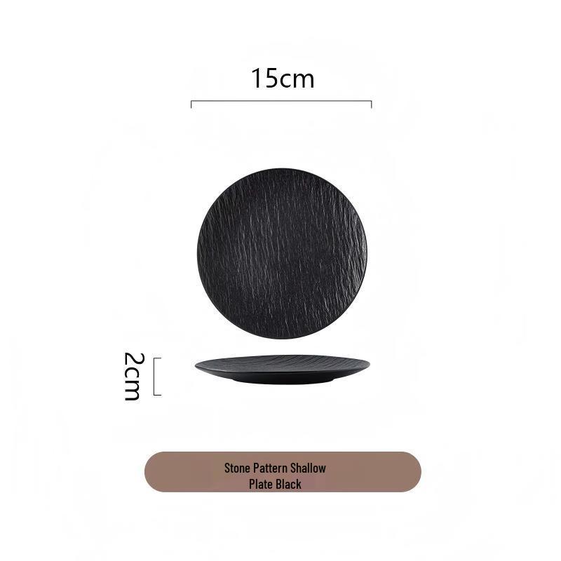 Abay Nordic Style 6-inch Stone Pattern Shallow Plate
