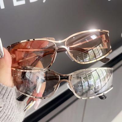 Nowe punkowe gogle damskie okulary przeciwsłoneczne męskie Y2K projektant sportowy okulary przeciwsłoneczne do jazdy Vintage odcienie okulary damskie okulary jeździeckie