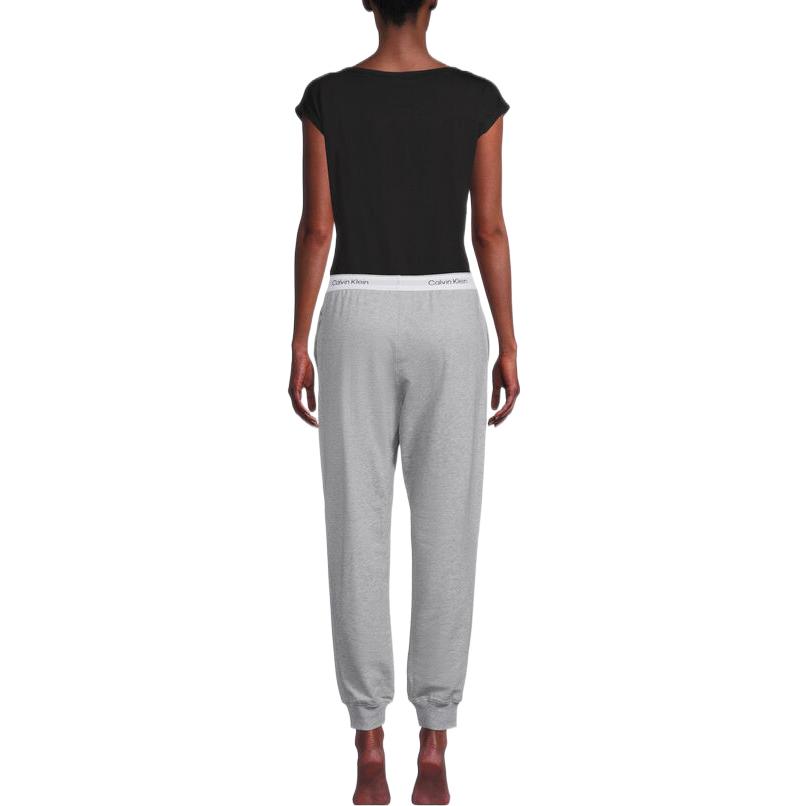 Calvin Klein Solid Logo Print Straight Leg Sports Pants Women bottoms Gray QS6872E-P7A