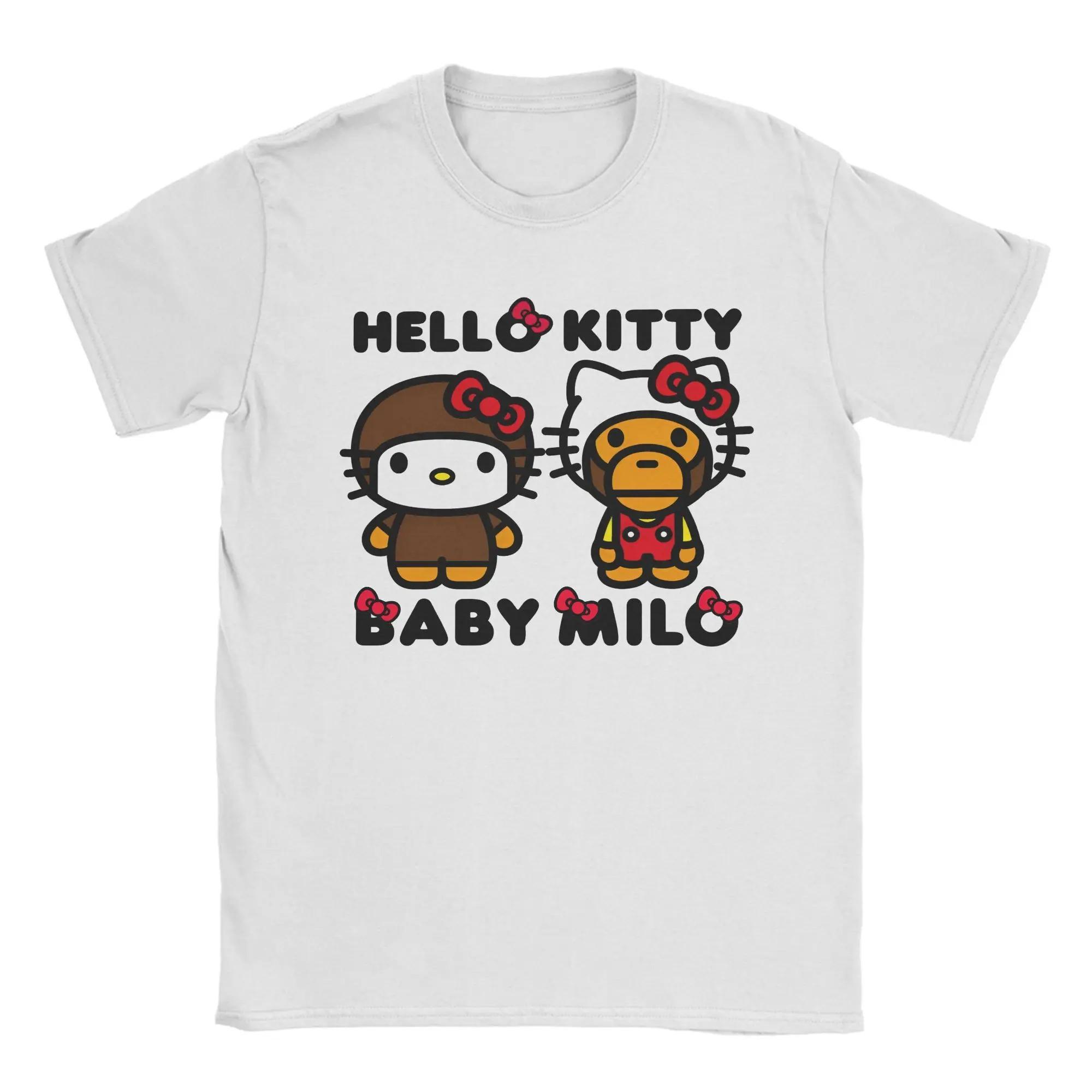 

Hello Kitty Friend Pure Cotton T-Shirt For Couple Summer Y2K Fun Oversized Y2k T Shirts O Neck Leisure Tees Loose Female Clothes XXXL дубильна кора