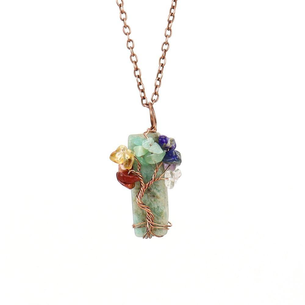 Tree Of Life Design Crystal Tree Of Life Irregular Crystal Crushed Stone Pendant Gift For Women