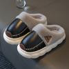 Children's cotton slippers, waterproof, soft-soled, non-slip, plush-lined, thickened, suitable for parent-child, adult, and couple use, warm for home