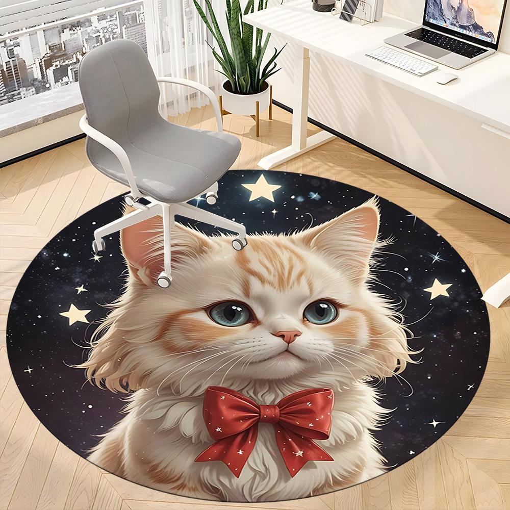 1pc Cat, Starry Chair Carpet for Office - Durable, Ideal for Chair Mats, Stylish & Functional Decorative Rug Yy260203035