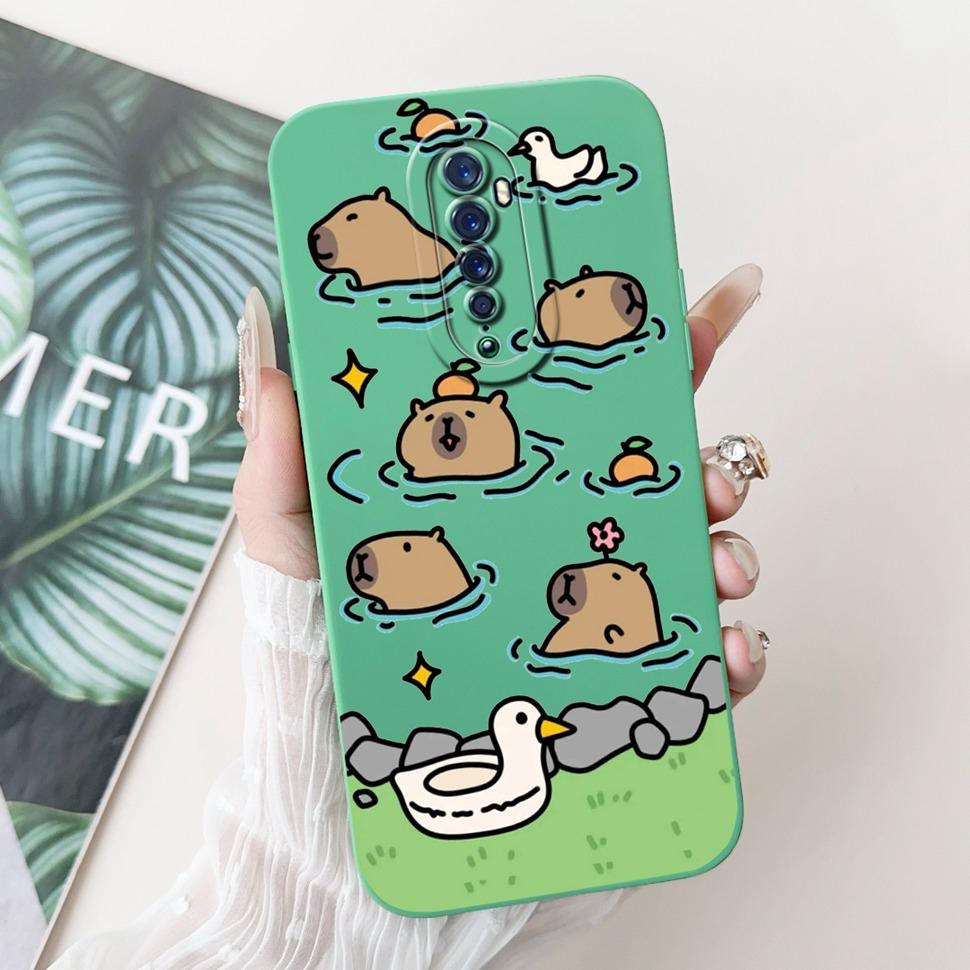 For Oppo Reno 2 2F Case Cute Rabbit Painted Cover Soft Silicone TPU Phone Cases For Oppo Reno2 F Reno 2F Back Cover Funda