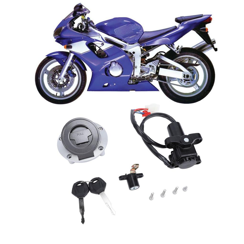 Ignition Switch Gas Cap Seat Lock Helmet Lock Key Set Sturdy Easy Installation for MT03 YZF XJ6 FJ09