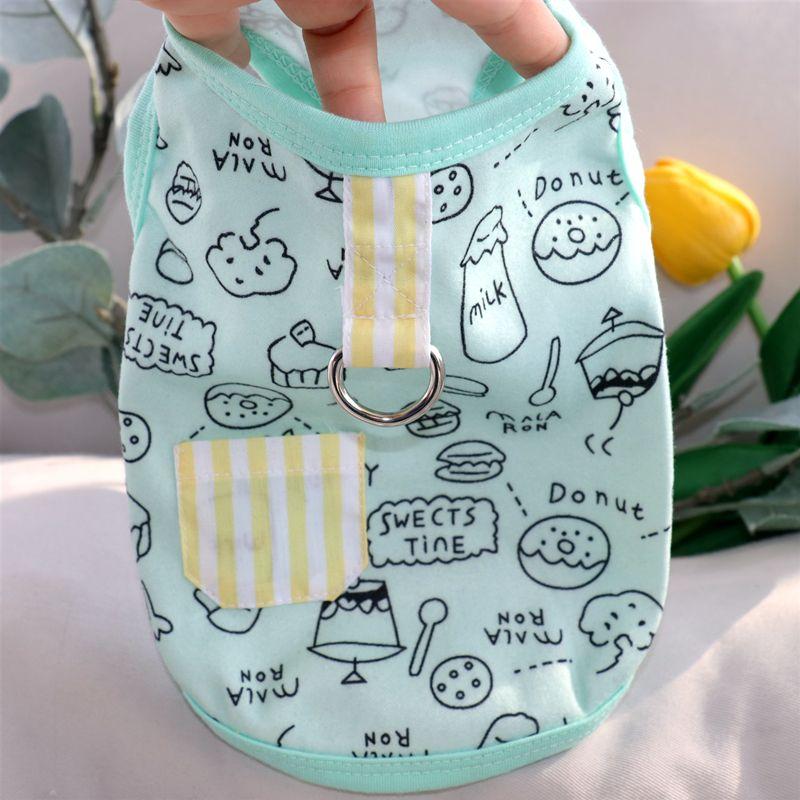 

Летние рубашки для собак, одежда с рисунком в виде граффити, щенок, кошка, однотонная футболка, чихуахуа, йоркширский терьер, тонкие мягкие модные жилеты, одежда для домашних животных XS зелёный