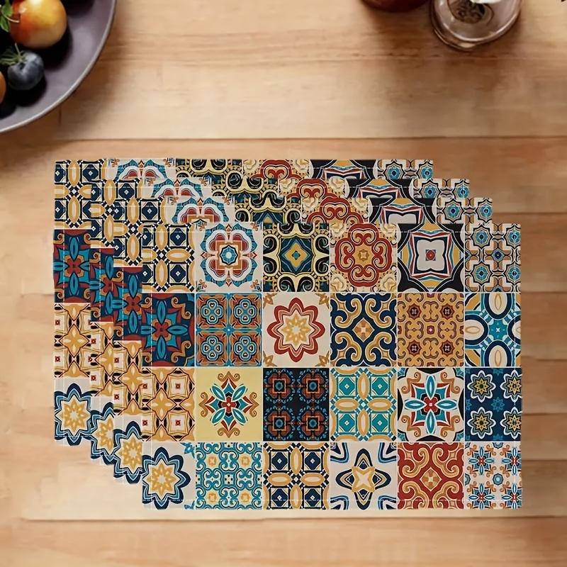Set di 4 tovagliette, Tovagliette con design artistico, Perfette per Tavoli da Pranzo e Tavolini da Caffè, Decorazioni per la Casa, Cucina Ristorante Festa