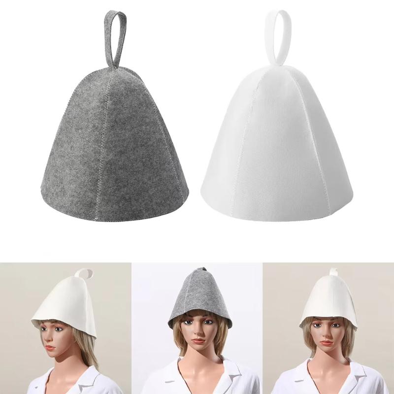 Anti Heat Sauna Hat Felt Sauna Hat Protecting Hair Shower Cap Hair Turban Quickly Drying Bathroom Parts