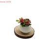 1Pcs Mini Rose Plant Potted Plants Model House Living Room Scene Decoration Miniature Landscape Handicrafts