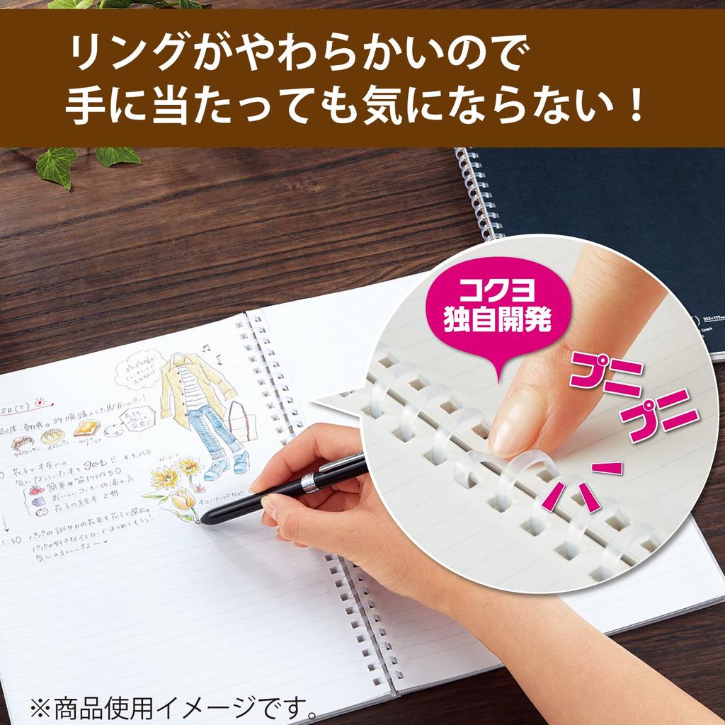 Kokuyo Soft Ring 80 Navy Notebook, Natural, Sheets, A5, A-Ruled, Blue, Su-SV638A-DB