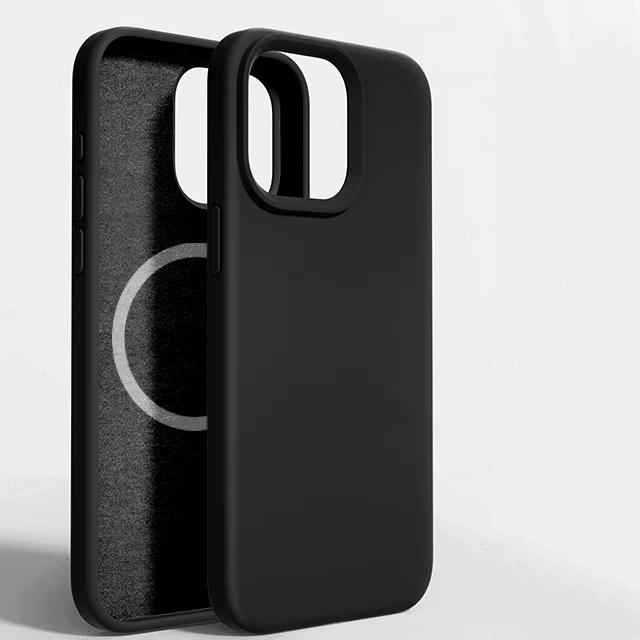 

For Magsafe Magnetic Case For APPLE iPhone 15 14 13 12 11 Pro Max Plus Phone Cases Liquid Silicone Wireless Charge Cover For iPhone 13 Pro