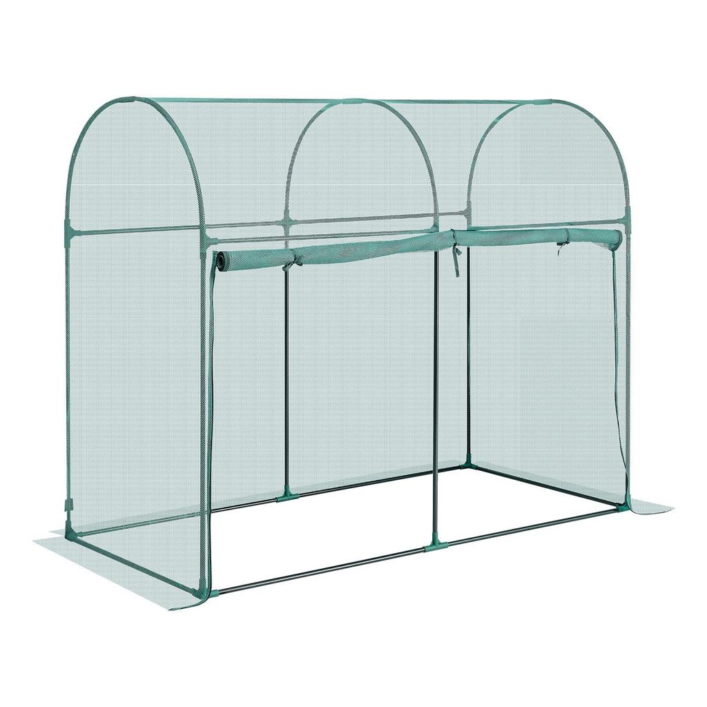 Crop Cage, 1.8 x 0.91 x 1.5 m Plant Protection Tent with Zippered Door, Wind-Resistant Tall Crop Cage, Easy to Install, Outdoor Raised Bed Cover with