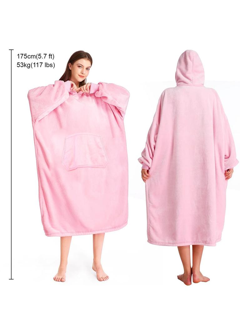 Flannel Lazy Wearable Blanket Hoodie for Indoor & Outdoor Cold-Weather Comfort