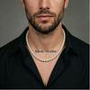 Men's Classic Elegant White Pearl Necklace - Versatile Accessory for Casual and Business Wear