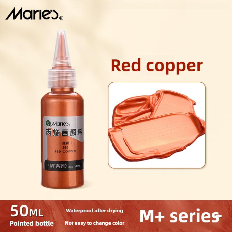 Marie 25 Colori 50ml Pittura Acrilica Metallica Pigmenti Ricchi Brillanti Perlescenti con Flacone Materiale Scolastico Cancelleria