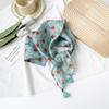 Small Fresh And Sweet Silk Scarf Square Scarf High-End Cute Style With Cotton And Linen Small Square Scarf Women'S Scarf Fringed Pendant