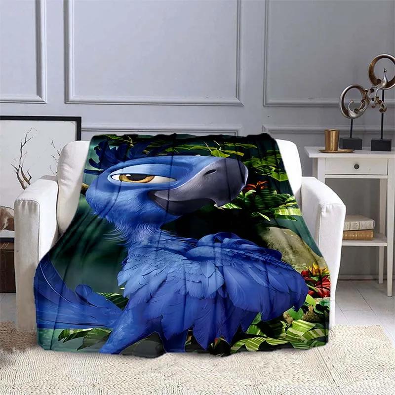 6 Größen Papagei Rio Bedruckte Decke Kinder Erwachsenendecke Weiche und Warme Bettwäsche für Bett Sofa Outdoor Reise Überwurfdecke