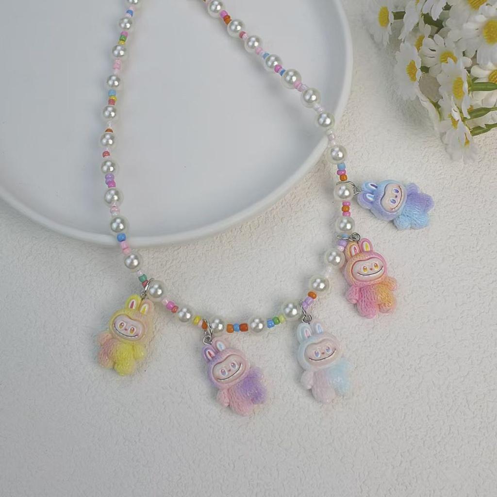 Nouveau Collier Pendentif Labu Dessin Animé Mignon pour l'Été Filles Accessoires Polyvalents Collier