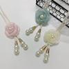2PCS Adjustable Pearl Curtain Buckle Beautifully Curtains Tie Rope Camellia Curtain Tieback  Home