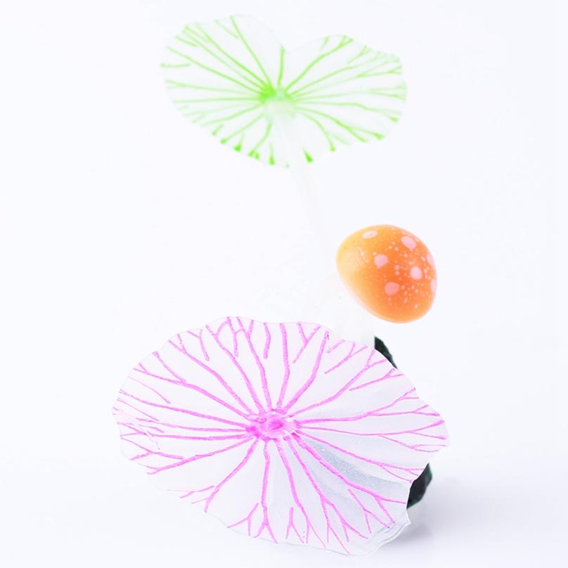 Artificial Coral Reef Aquarium Stones Shiny Luminous Mushroom Lotus Leaf Decorating Fish Tank