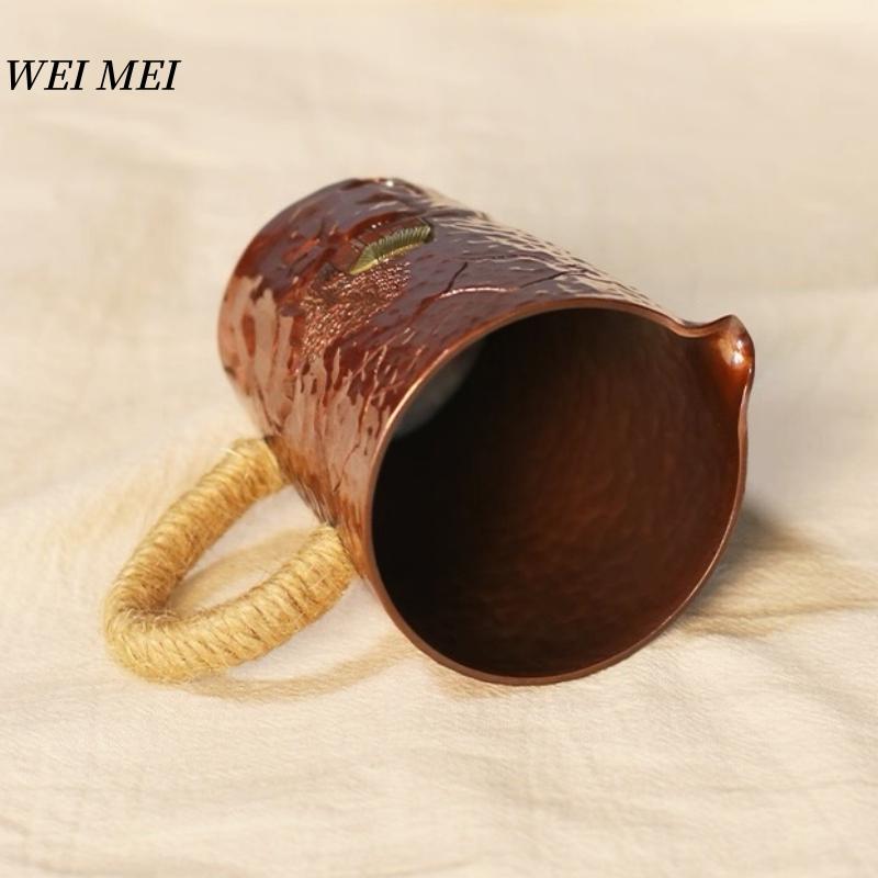 Handcrafted Vintage Copper Coffee Mug,200 ml Unique Art Texture Breakfast Cup,Friends and Colleagues' Gifts Tea Cup Tableware