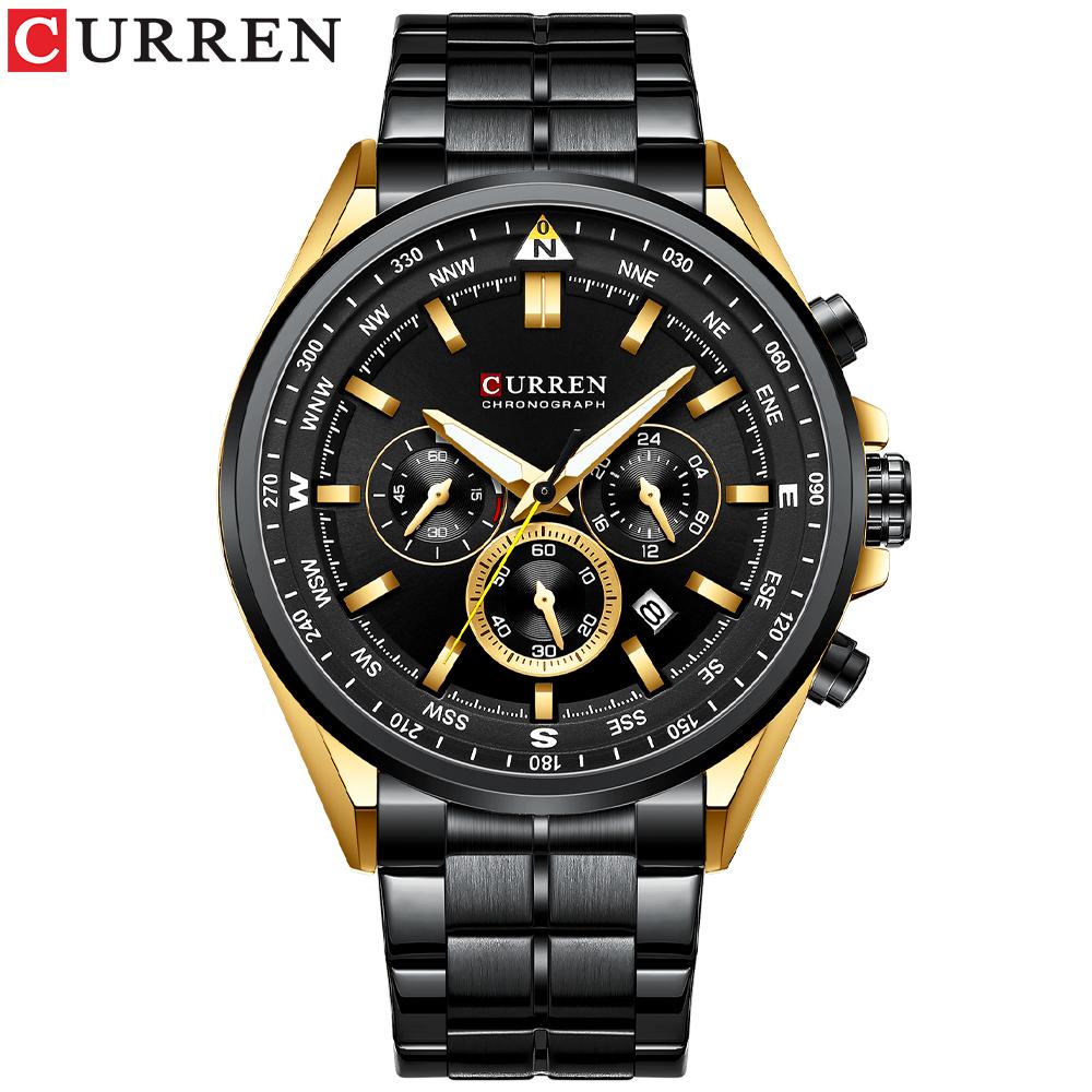 CURREN Luxury Wrist Watches for Men Stainless Steel Quartz Wristwatches with Chronograph Casual Sport Clock 8399 erkek kol saati