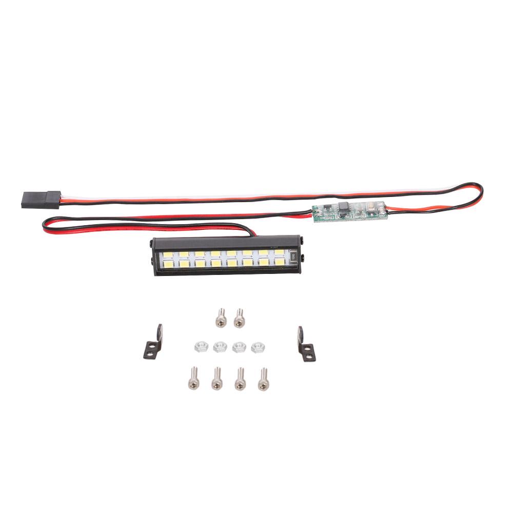 RC LED-Lichtleiste 55 mm/2,2 Zoll Metalldachlampe Licht 16 LEDs Lichtscheinwerfer für 1/10 Traxxas TRX-4