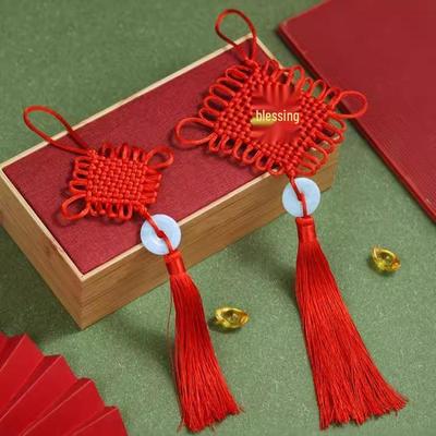 Piccolo Ciondolo Nodo Cinese Rosso: Buona Fortuna & Prosperità Zucca Fu Tassel Decorazione per Amanti della Pace