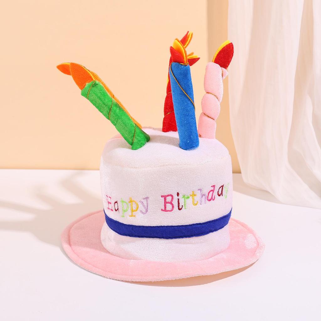 Festive Birthday and Christmas Cake Hat with Candle Decoration - Cute, Fashionable Party Gift