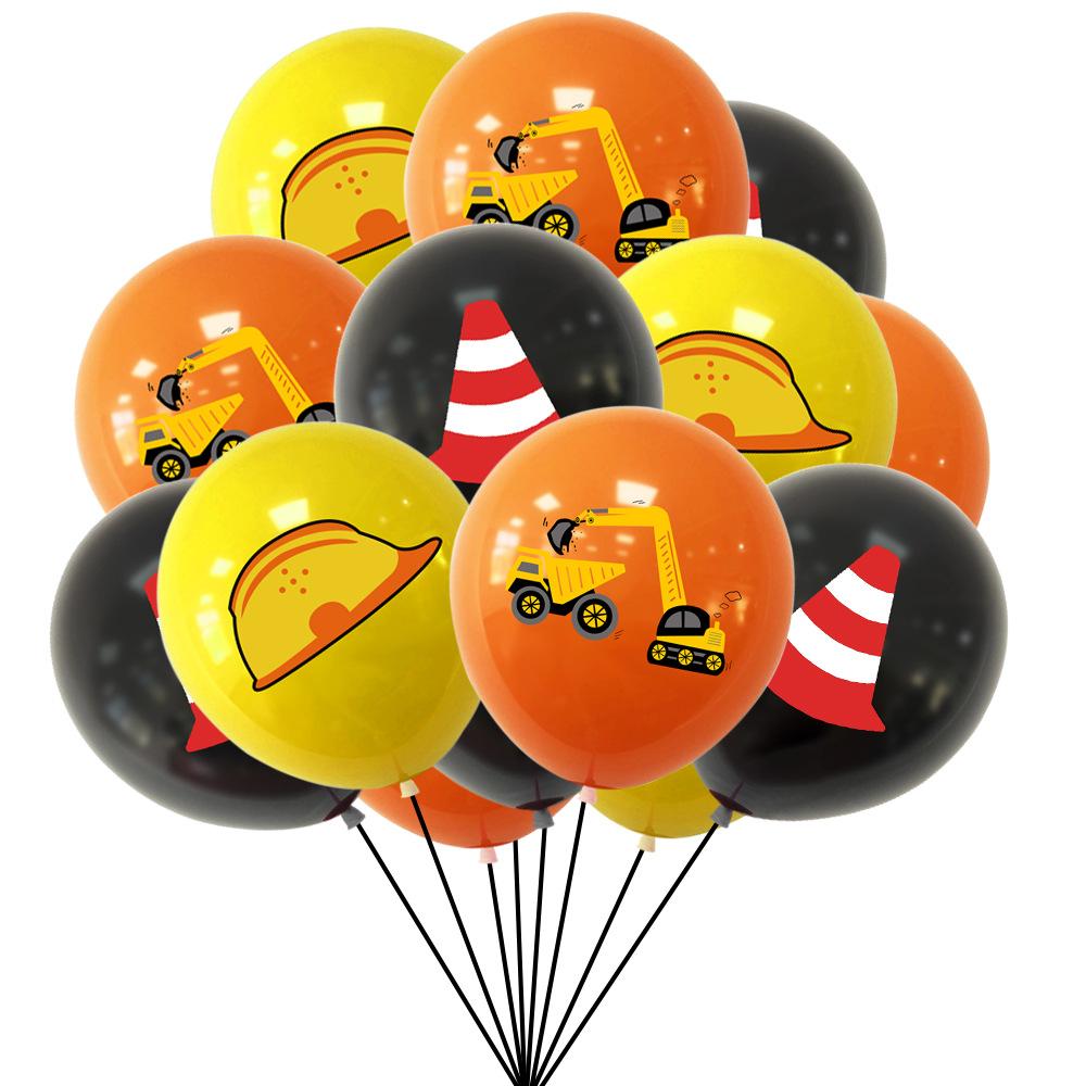 

10Pcs Construction Tractor Theme Excavator Balloons Racing Cars Balloon Firefighter Cars Balloons Set Boys Birthday Globlos 12INCH рубиновый