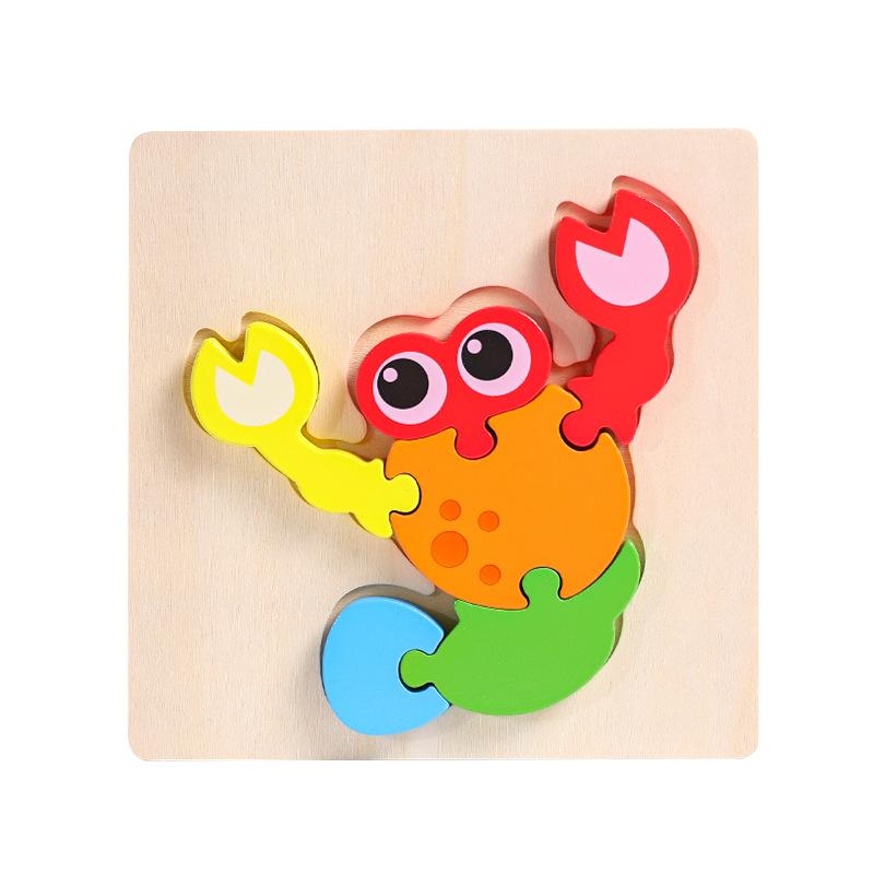 Wooden 3D Three-Dimensional Puzzle Children'S Educational Toys Infant Montessori Early Education Intellectual Development Puzzle Board
