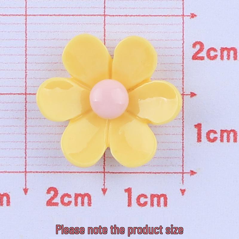 Glossy Six-Petal Flower Resin Accessory: DIY Cream Glue Phone Case Ornament, Hair Clip, and Drop Oil Headdress Material.