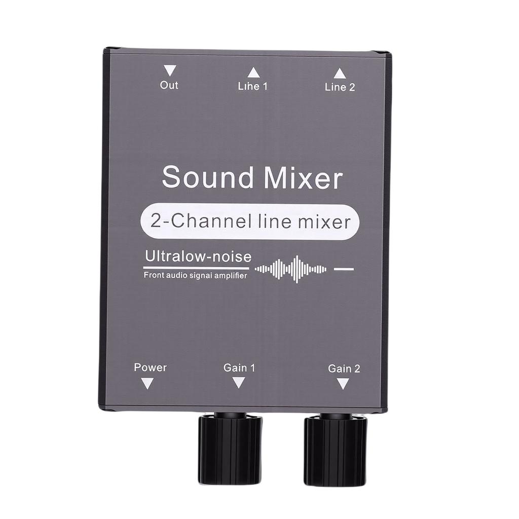 2-Kanal-Mischpult 2-in-1-Ausgang 3,5-mm-Soundmischschalter mit doppelter Lautstärkeregelung für Computer-Kopfhörer