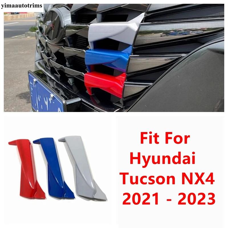 

Car Styling Front Grille Mesh Strips Cover Trim Tricolor Decoration Accessories Exterior For Hyundai Tucson NX4