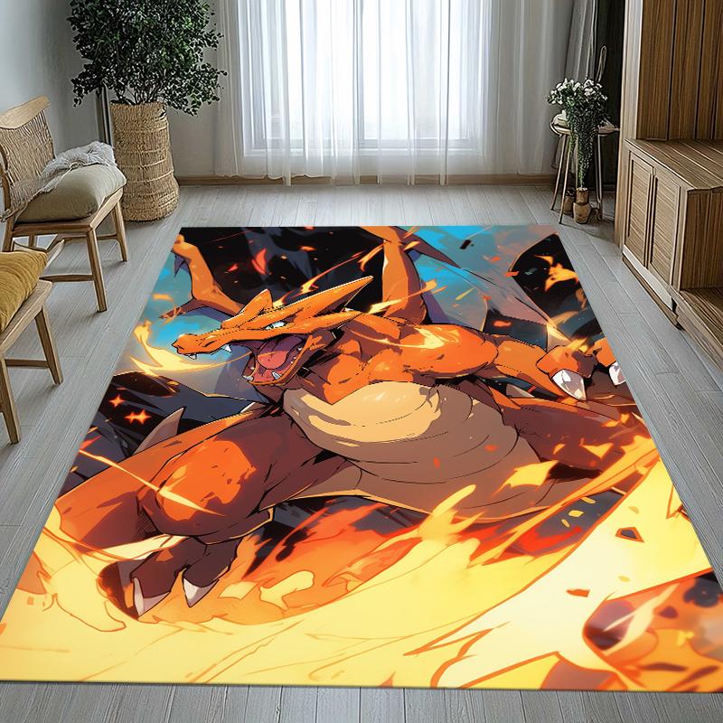 Charizard Charmander Pokemon Living Room Non-Slip Area Rug Soft Carpet for Bedroom Kids Playroom Sofa,Home Decor Doormat Gift